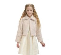 Lilax Girls Faux Fur Button Closure Cozy Dress Coat