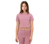 Lilax Girls Short Sleeve Crewneck Crop Top Tee (Dusty Pink, 8)