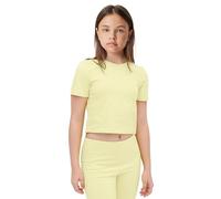 Lilax Girls Short Sleeve Crewneck Crop Top Tee (Light Yellow, 14)