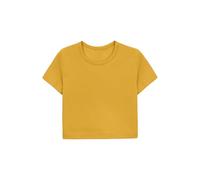 Lilax Girls Short Sleeve Crewneck Crop Top Tee (Mustard, 10)