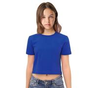 Lilax Girls Short Sleeve Crewneck Crop Top Tee (Royal Blue, 7)