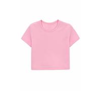 Lilax Girls Short Sleeve Crewneck Crop Top Tee (Sugar Pink, 4T)