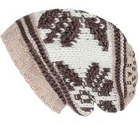 Lilax Knit Slouchy Oversized Soft Warm Winter Beanie Women Hat Beige Snowflake