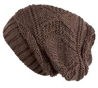 Lilax Knit Slouchy Oversized Soft Warm Winter Beanie Women Hat Brown