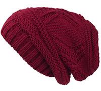 Lilax Knit Slouchy Oversized Soft Warm Winter Beanie Women Hat Burgundy