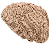 Lilax Knit Slouchy Oversized Soft Warm Winter Beanie Women Hat Camel