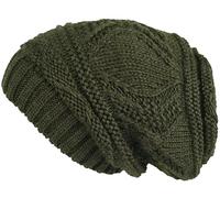 Lilax Knit Slouchy Oversized Soft Warm Winter Beanie Women Hat Dark Olive