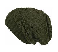 Lilax Knit Slouchy Oversized Soft Warm Winter Beanie Women Hat Dark Olive