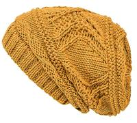 Lilax Knit Slouchy Oversized Soft Warm Winter Beanie Women Hat Honey Yellow