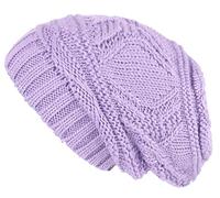 Lilax Knit Slouchy Oversized Soft Warm Winter Beanie Women Hat Lavender