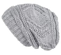 Lilax Knit Slouchy Oversized Soft Warm Winter Beanie Women Hat Light Gray