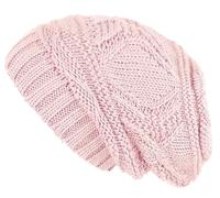 Lilax Knit Slouchy Oversized Soft Warm Winter Beanie Women Hat Light Pink