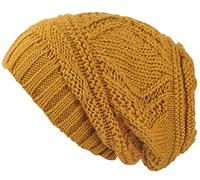Lilax Knit Slouchy Oversized Soft Warm Winter Beanie Women Hat Mustard