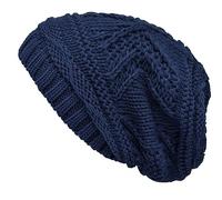 Lilax Knit Slouchy Oversized Soft Warm Winter Beanie Women Hat Navy