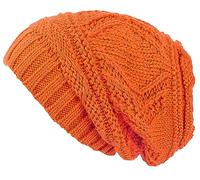 Lilax Knit Slouchy Oversized Soft Warm Winter Beanie Women Hat Orange