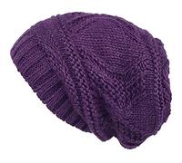 Lilax Knit Slouchy Oversized Soft Warm Winter Beanie Women Hat Purple