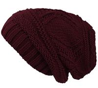 Lilax Knit Slouchy Oversized Soft Warm Winter Beanie Women Hat Wine
