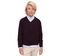 Lilax Little Boys Basic Long Sleeve V-Neck Classic Knit Cardigan Sweater 4 Years Burgundy