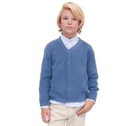 Lilax Little Boys Basic Long Sleeve V-Neck Classic Knit Cardigan Sweater 4 Years Indigo