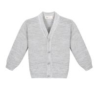 Lilax Little Boys Basic Long Sleeve V-Neck Classic Knit Cardigan Sweater Grey 4 Years