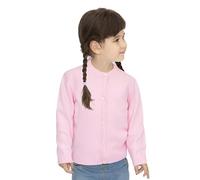 Lilax Little Girls' Knit Basic Cardigan, Long Sleeve Button Up Sweater Pink 12 Years