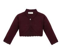 Lilax Little Girls' Knit Long Sleeve Button Closure Bolero Cardigan Shrug (4 Years, Burgundy)