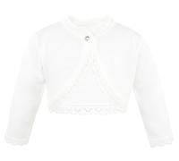 Lilax Little Girls' Knit Long Sleeve Button Closure Bolero Cardigan Shrug 5T Cream