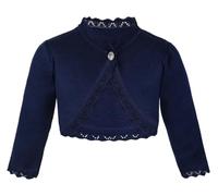 Lilax Little Girls' Knit Long Sleeve Button Closure Bolero Cardigan Shrug 5T Navy