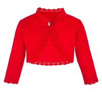 Lilax Little Girls' Knit Long Sleeve Button Closure Bolero Cardigan Shrug 5T Red