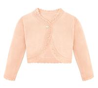 Lilax Little Girls' Knit Long Sleeve Button Closure Bolero Cardigan Shrug (6 Years, Peach)