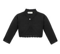 Lilax Little Girls' Knit Long Sleeve Button Closure Bolero Cardigan Shrug 7 Black