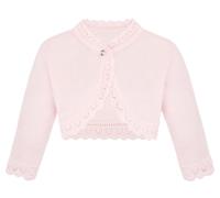 Lilax Little Girls' Knit Long Sleeve Button Closure Bolero Cardigan Shrug 8 Pink