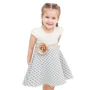 Lilax Little Girls' Sparkle Polka Dot Twirl Dress 3T Navy