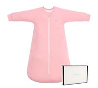 LILBESTIE 2.5 Tog Baby Sleeping Bag with Arms Long Sleeves Toddler Sleep Sack 0-6 6-12 12-24 Months - Winter Cotton Sleep Suit Bag Wearable Blanket with Two-way Zipper Pink