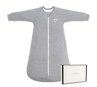 LILBESTIE 2.5 Tog Baby Sleeping Bag with Arms Long Sleeves Toddler Sleep Sack 12-24 Months - Winter Cotton Sleep Suit Bag Wearable Blanket with Two-way Zipper Grey