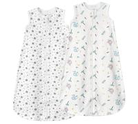 LILBESTIE Baby Sleeping Bag 1.0 Tog, 100% Cotton Summer Newborn Sleeping Bag Baby 12-18 Months, Toddler Sleep Sack Lightweight Sleep Bag, Elephants & Stars