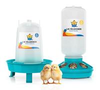 Lil'Clucker 1L Chick Feeder, 1.5L Chicken Waterer - No Leakage Chick Feeder and Waterer Kit, Durable Chicken Water Feeder, Chicken Feeder and Waterer Set, Poultry Waterer - Blue