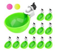 Lil'Clucker - Green Large Automatic Chicken Waterer Cups Suitable for Ducks, Geese, Turkeys, and Bunny Rabbit - Water Feeder Kit - Poultry Waterer - Pack of 12