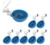 Lil'Clucker Large Automatic Chicken Waterer Cups and 1/2" PVC Tees - Chicken Water Feeder - Suitable for Chicks, Duck, Goose, Turkey and Bunny - Poultry Water Feeder Kit - 8 Pack (Blue)