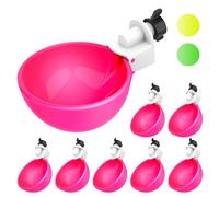 Lil'Clucker - Pink Large Automatic Chicken Waterer Cups Suitable for Ducks, Geese, Turkeys, and Bunny Rabbit - Water Feeder Kit - Poultry Waterer - Pack of 8