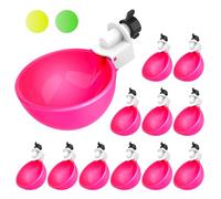 Lil'Clucker - Pink Large Automatic Chicken Waterer Cups Suitable for Ducks, Geese, Turkeys, and Bunny Rabbit - Water Feeder Kit - Poultry Waterer - Pack of 12