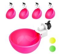 Lil'Clucker - Pink Large Automatic Chicken Waterer Cups Suitable for Ducks, Geese, Turkeys, and Bunny Rabbit - Water Feeder Kit - Poultry Waterer - Pack of 5