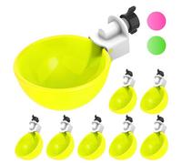 Lil'Clucker - Yellow Large Automatic Chicken Waterer Cups Suitable for Ducks, Geese, Turkeys, and Bunny Rabbit - Water Feeder Kit - Poultry Waterer - Pack of 8