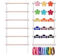 Lilcolat Macrame Hair Claw Clip Organizer, Space Saving, 25 Load, Natural Cotton, Boho Rustic Minimalist Style, Hanger for Wall, Door, Closet
