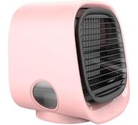 Lilcooler Air Con,Lilcooler Mini Portable Cooler,Airabreeze Air Conditioner,With Led Nightlight & Tank 3 Speeds (Pink)