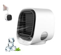 Lilcooler - Lilcooler Cooler Fan, Airabreeze Air Conditioner, Nurabreeze Fan, Airabreeze Air Cooler with Tank & 7 Color LED Nightlight, 3 Speeds, Instant Cooling, for Bedroom, Office (White)