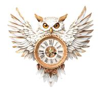 Lilcubics 3D Wooden Puzzles for Adults, Snowy Owl Wall Clock Kit, Model Kits to Build, DIY Puzzle Owl Gifts, Home Decor Creative Gift for Men and Women, Pendulum Wood Craft