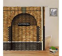 Lileihao Platform 9 3/4 Of King's Cross Station - Passage To Magic School Decorative Shower Curtain Set Bathroom Accessories 69 X 70 Inch, Perfect Anti-Mildew Polyester Fabric Curtains