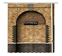 Lileihao Train Platform 9 and 3/4 Shower Curtain Secret Passage of King's Cross Railway Station to Magic School Retro Brick Wall Bathroom Decor Polyester Bath Curtains Set 70 x 82 Inch with Hooks