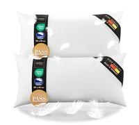 LILENO HOME 3-chamber down pillow 40 x 80 (set of 2) - suitable for allergy sufferers - cotton pillow 40 x 80 cm with feathers and down filling - durable and breathable pillow 40 x 80 cm down and